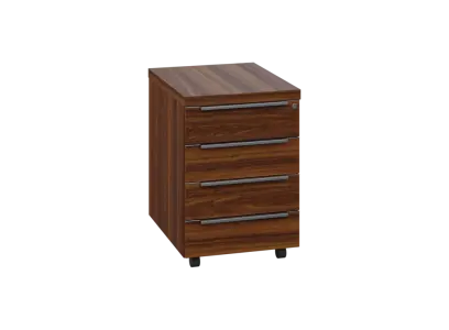 SIKZ - 01 kontejner pojízdný, 4-zásuvkový, deska 18 mm, zámek na první zásuvce, ořech královský